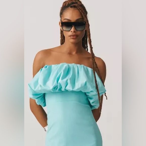 NWT Anthropologie Let Me Be Slim Bubble Dress in Aqua - Picture 2 of 9